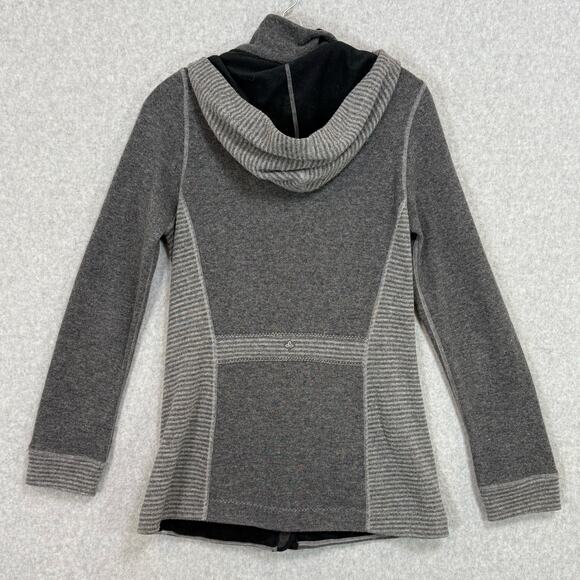 prAna Kari Sweater Jacket Wool Blend Womens S Striped Hooded Cozycore Everyday - Picture 12 of 16